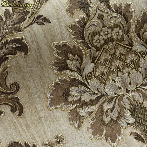 Beibehang papel de parede European Damascus non - woven wallpaper 3D fine embossed TV backdrop living room bedroom wall paper