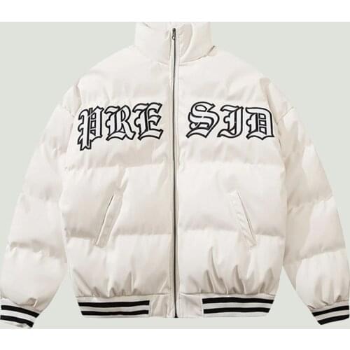 Winter Mens Parkas Hip Hop Snakeskin Python Pattern Print Color Block Stand Collar Zipper Thick Warm Casual Loose Jackets Male