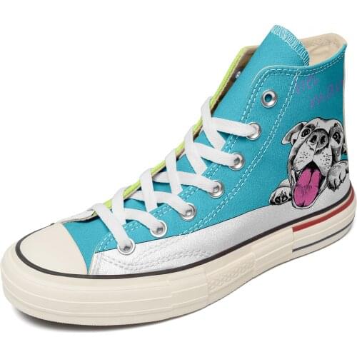 Customized Sneakers On-demand Printing Oil Painting Personalized Two Different Shoes Canvas Sneakers For Men And Women