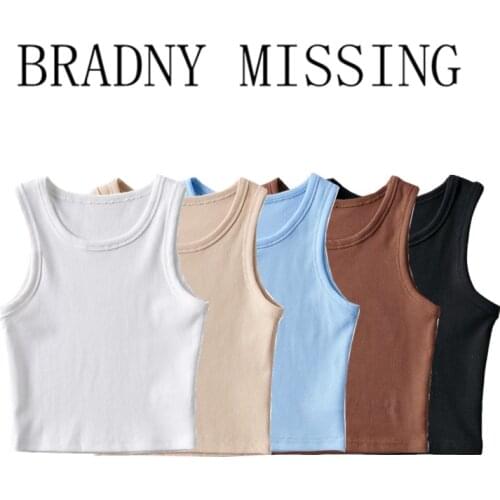 Casual Women Soft Cotton O Neck Slim Vest 2021 Summer Fashion Ladies High Street Vest Female Solid Color Vest Top