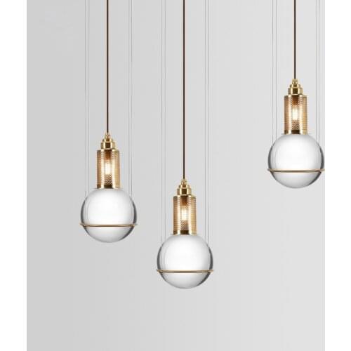 Post-modern Simple Creative Nordic Glass Pendant Light Coffee Shop Dining Room Bar Bed Small Globe Hanging Lamp