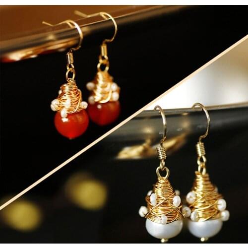 In 2021 French Pearl Earrings, Temperament Of Restoring Ancient Ways Stud Earrings, Luxury Fashion Lady Contracted Jewelry Gift