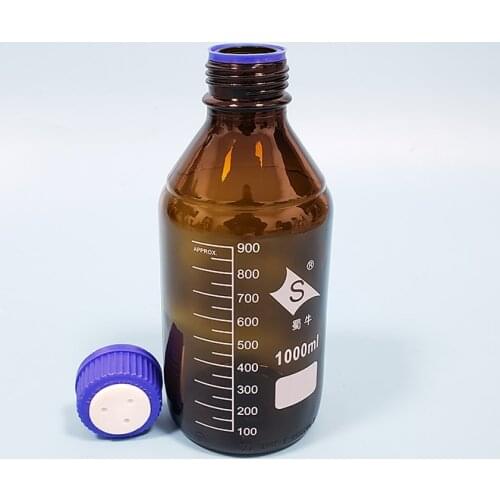 Brown Chromatography solvent bottle,Capacity 1000ml,1hole/2holes/3holes,Mobile phase bottle,Amber ordinary glass