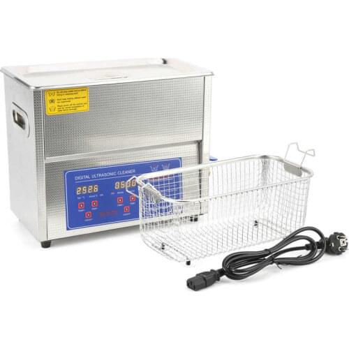 6L Stainless Ultrasonic Cleaner Ultra Bath Cleaning Timer TankHeat MH‑031X