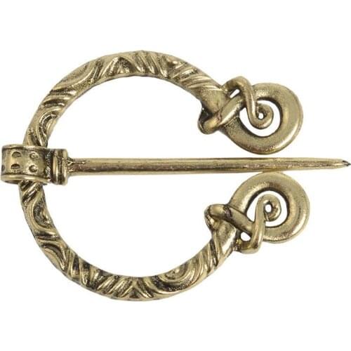 Vintage Alloy Jewellery Metal Round Enamel Brooch Penannular Cloak Shoulder Shawl Scarf Clasp Jewelry Viking Metal Pin Badge