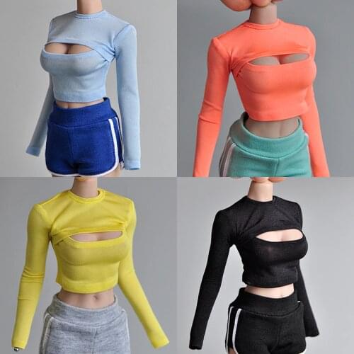 1/6 soldier model accessories clothes wrapped chest open chest T-shirt coat 12 inches female soldiers ar