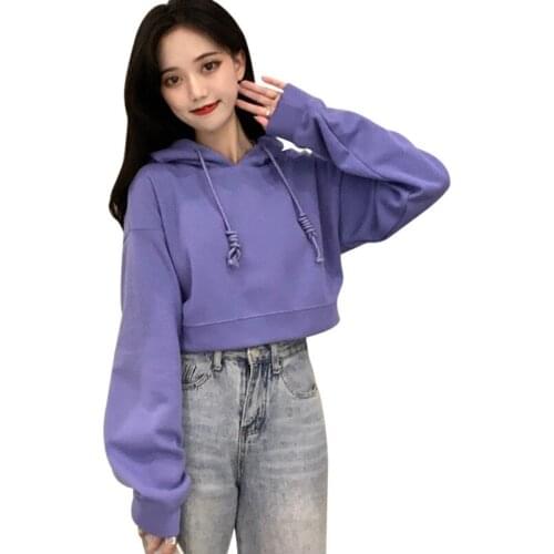 Women Casual Pullovers Fashion Solid Color Long-Sleeved Hoodie Sweatshirts Hoodies Tops