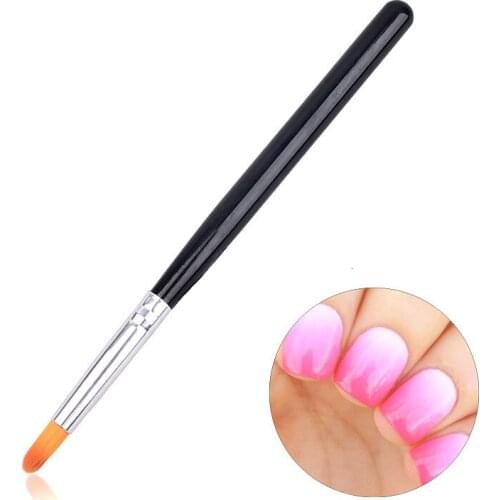1pc DIY Round Head Nail Art Brush Pens Black Handle UV Gel Nail Polish Painting Drawing Brushes Manicure Tools