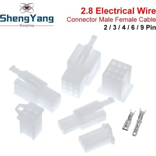 10set/lot 2.8mm 2/3/4/6/9 Pin Automotive 2.8 Electrical Wire Connector Male Female Cable Terminal Plug Kits Motorcycle Ebike Car