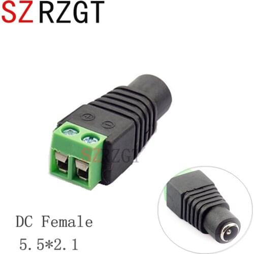 10pcs 5.5mm x 2.1mm Female DC Power Plug Adapter for 5050 3528 5060 Single Color LED Strip and CCTV Cameras