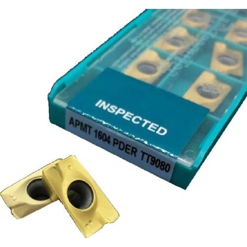 10PCS APMT1604 PDER TT9080 Carbide Insert Turning tools Coating Cutting tools for lathe Mill CNC milling cutter APMT 1604