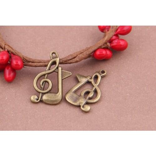 100pcs Vintage Musical Notes Charm For Jewelry Making Earrings/Necklace/Bracelet/Bag/apparel/Keychain DIY Jewelry Accessories