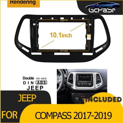 2/1DIN Car Radio Player CD DVD Frame Audio Fitting Adaptor Dash Trim Facia Panel 10.1inch For JEEP COMPASS 2017-2019 Double Din