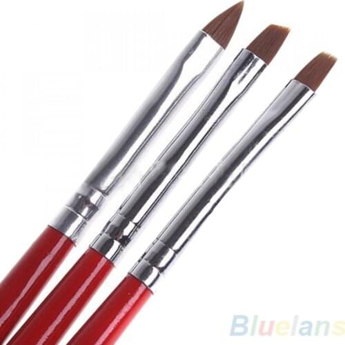 3 Pcs/Set UV Gel Acrylic Nail Art Brush Painting Drawing Pens Manicure DIY Tool