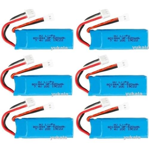 2S 801844 7.4V 520mah Li-polymer battery 20c for wltoys F959 F22 XK A180 A600 A700 A800 A430R/C airplanes 520mah 7.4V