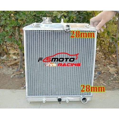 Alu Radiator FIT For 28mm Pipe Honda Civic EK EG D15 D16 CRX Del Sol MT 1992-2000