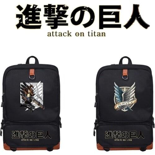 Anime Attack on Titan Backpack Schoolbag Toys Students Chains Racksacks Canvas Bag Toy Gift