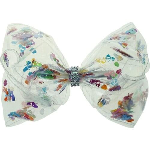 Transparent PU Quicksand Hair Bows Colorful mermaid shell Star Moon Hair Clip Black Swan Hair Pin for Girls Hair Accessories