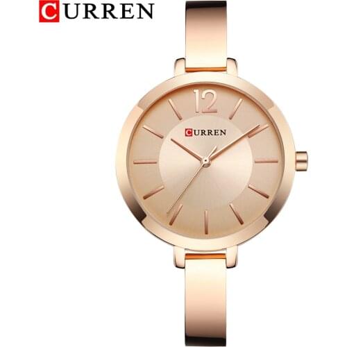 New CURREN Women Watches Luxury Brand Rose Gold Simple Quartz Watch Ladies Fashion Casual Female Clock Relogios Femininos