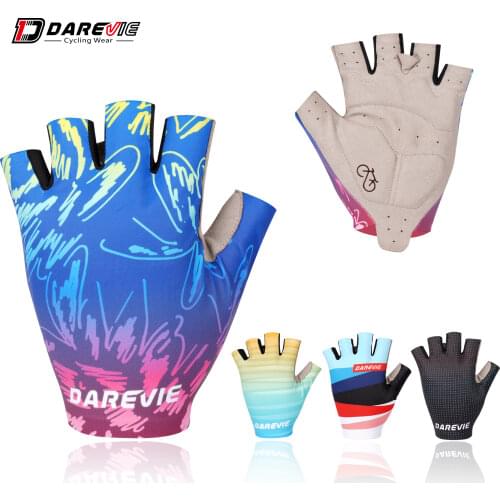 Darevie Road Cycling Gloves Men Women Half Finger 3MM Shockproof Wear Resistant Breathable Elasticity Laycar Bike Equipment