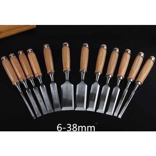 Woodworking chisel flat shovel flat chisel semicircular chisel woodworking tool set 6-38mm