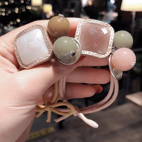 Fashion Square Elastic Hair Band Korea Hair Accessories For Girls Women Handmade Hair Tie Head Band Hair Scrunchies Ornaments