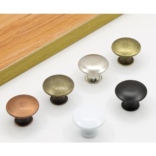1Pc European Cupboard Door Handle Drawer Knob Alloy Round Shape Pull Wardrobe Pull Handle Antique Brass Furniture Hardware