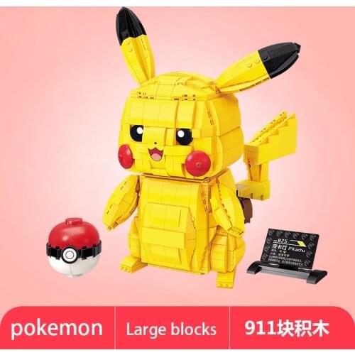 Creative Series Pokemon Anime Figures Pikachu Building Block Toy Model For Children Christmas toy gift