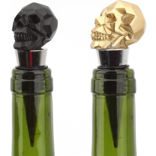 Halloween Skull Champagne Red Wine Bottle Stopper Upside Down Sealer Plug Tool