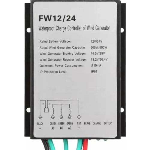 300W 400W 600W Wind Generator Controller 12V 24V Auto Work IP67 Protection Wind Turbine Controller PWM Charing