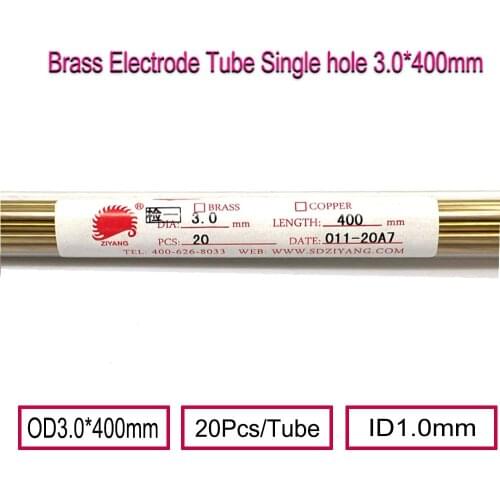 Ziyang Brass Electrode Tube Single Hole 3.0*400mm for EDM Drilling Machine