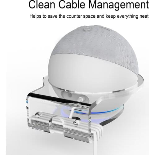 Small Wall Shelf, Wall Mount Shelves for Amazon Dot 4, Smart Home Speakers, with Cord Arrangement, Small Space Solutions