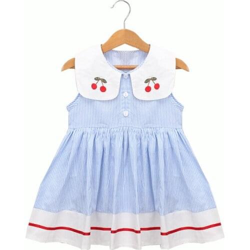 Cute Toddler Girls Dress Summer Sleeveless Cotton Striped A Line Dress Children Dresses Girls Clothes kids dresses for girls