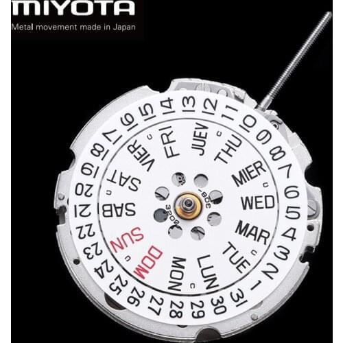 Miyota Japan sliver Mechanical Movement 8205 Twenty-One Jewels Quick Day/Date Window AAA+ Quality Automatic Self-winding Movt