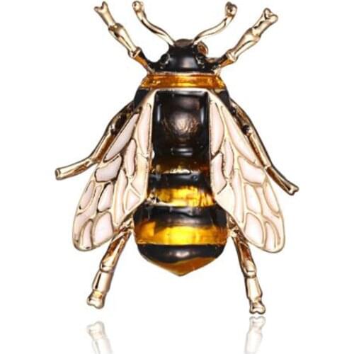 FASHION JEWELRY VERY REALISTIC BUMBLE BEE BROOCH INSECT BLACK GOLD LAPEL PIN BROACH Brooch for Women Kids Girls Accessories
