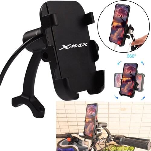 Motorcycle handlebar Mobile Phone Holder with USB Charger Cellphone Mount For YAMAHA XMAX300 XMAX400 XMAX X-MAX 125 250 300 400