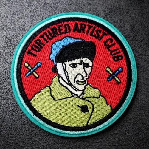 Van Gogh (Size:7.7x7.7cm) Badge Patch Embroidered Applique Sewing Clothes Stickers Garment Apparel Accessories Badges