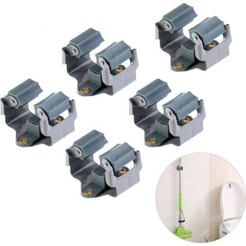 Non-Self Adhesive Mop And Broom Holder Reusable Drilling Anti-slip Storage Systems for Home