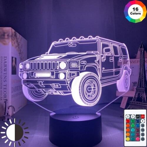 3d Illusion Night Lamp Car SUV Led Touch Sensor Colorful Nightlight for Room Decor Vehicle Drop Shipping Acrylic Led Night Light
