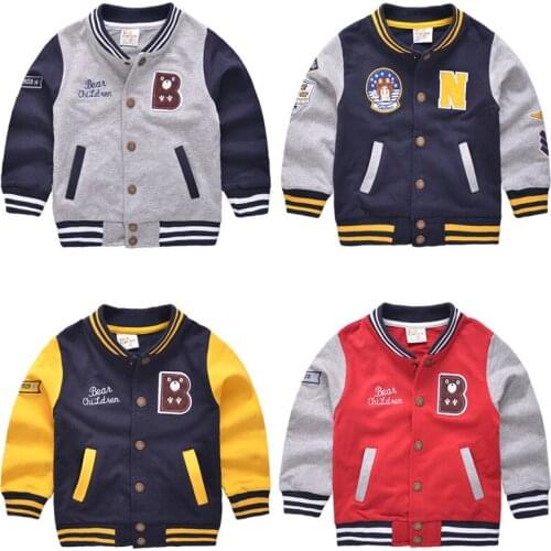 Baby Boys Girls Clothes Spring Autumn Season Baby V-neck Baseball Jacket Letter Boys Outerwear For 2-6Y Kids Fashion clothing