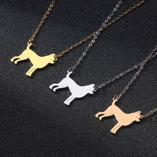 QIMING Handmade Chihuahua Dog Necklace For Women Kids Stainless Steel Animal Jewelry Pet Lover Necklaces Pendants