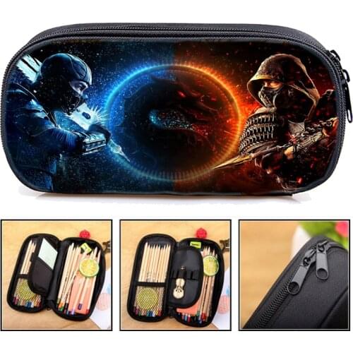Students Mortal Kombat Pencil Case for Boys Girls Teens Anime Pencil Box Multifunction Children Pen Bags Kids School Supplies
