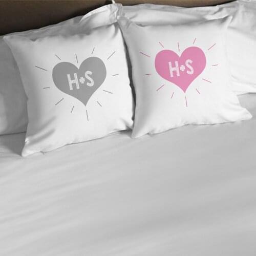 Personalized Dual Head Letter White Pillow Case