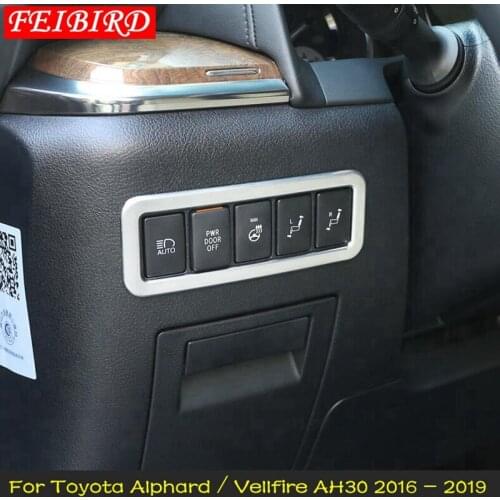 Fit For Toyota Alphard / Vellfire AH30 2016 - 2019 Car Styling Front Head Lights Headlight Switches Button Cover Trim