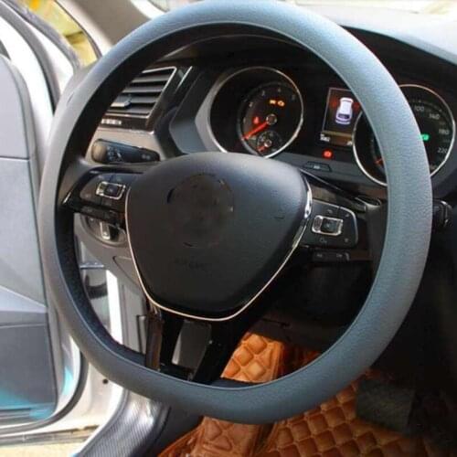 GM Car Silicone Steering Wheel Cover for SsangYong Actyon Turismo Rodius Rexton Korando For KIA RIO Ceed For VW Golf Skoda Fabia