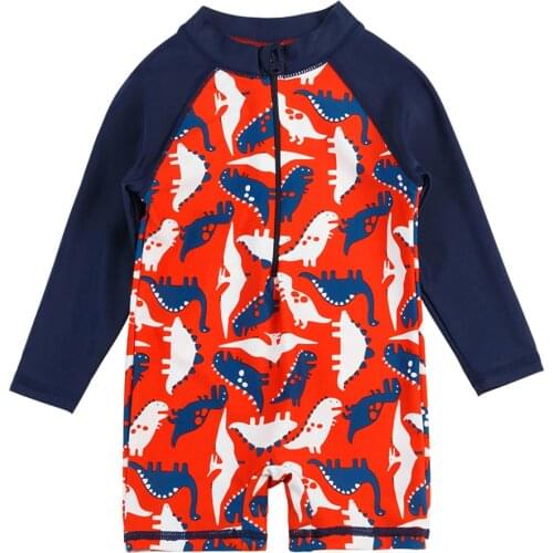 One Piece Kids' Bath Clothes Dinosaur Printed Swimming Suits Baby Boys Bathing Suit