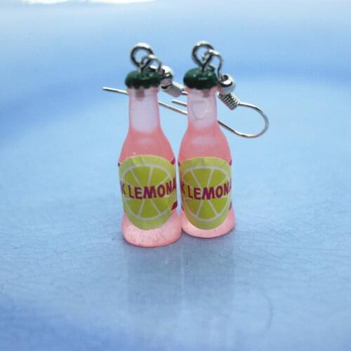 Funny Mini Bottle Soda Drink Champagne Resin Earrings DIY Jewelry Womens Fashion Creative Personality Accessories Gifts