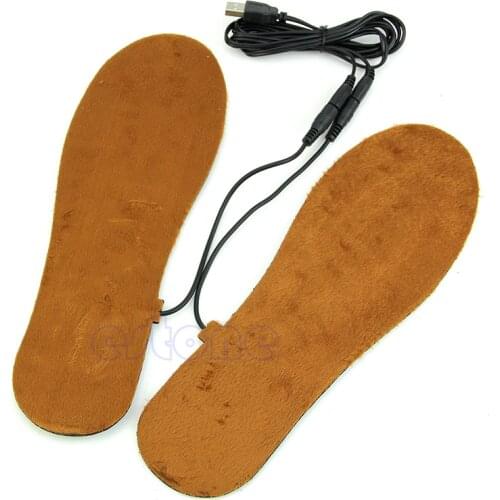 New Fashion Hot Sale USB Electric Powered Heated Insoles For Shoes Boots Keep Feet Warm Solid Women Men Unisex Insoles 2 Colors