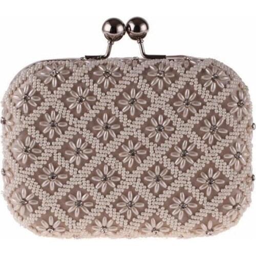 2020 handmade pearls shoulder bags luxury handmade flowers wedding dinner clutch purse banquet bags drop shipping MN1467