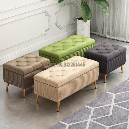 Storage stool in fitting room of clothing store rectangular sofa stool for shoe stool small sofa without back at home door
